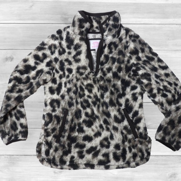 COZY Sherpa Animal‎ Print Pullover Small - Picture 1 of 7